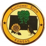 Kansas Pin KS State Emblem Hat Lapel Pins